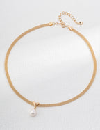 Minimal Pearl Pendant Necklace — Sterling Silver, 18K Gold Vermeil, natural freshwater pearl | SENLORE