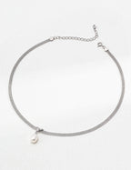 Minimal Pearl Pendant Necklace — Sterling Silver, 18K Gold Vermeil, natural freshwater pearl | SENLORE