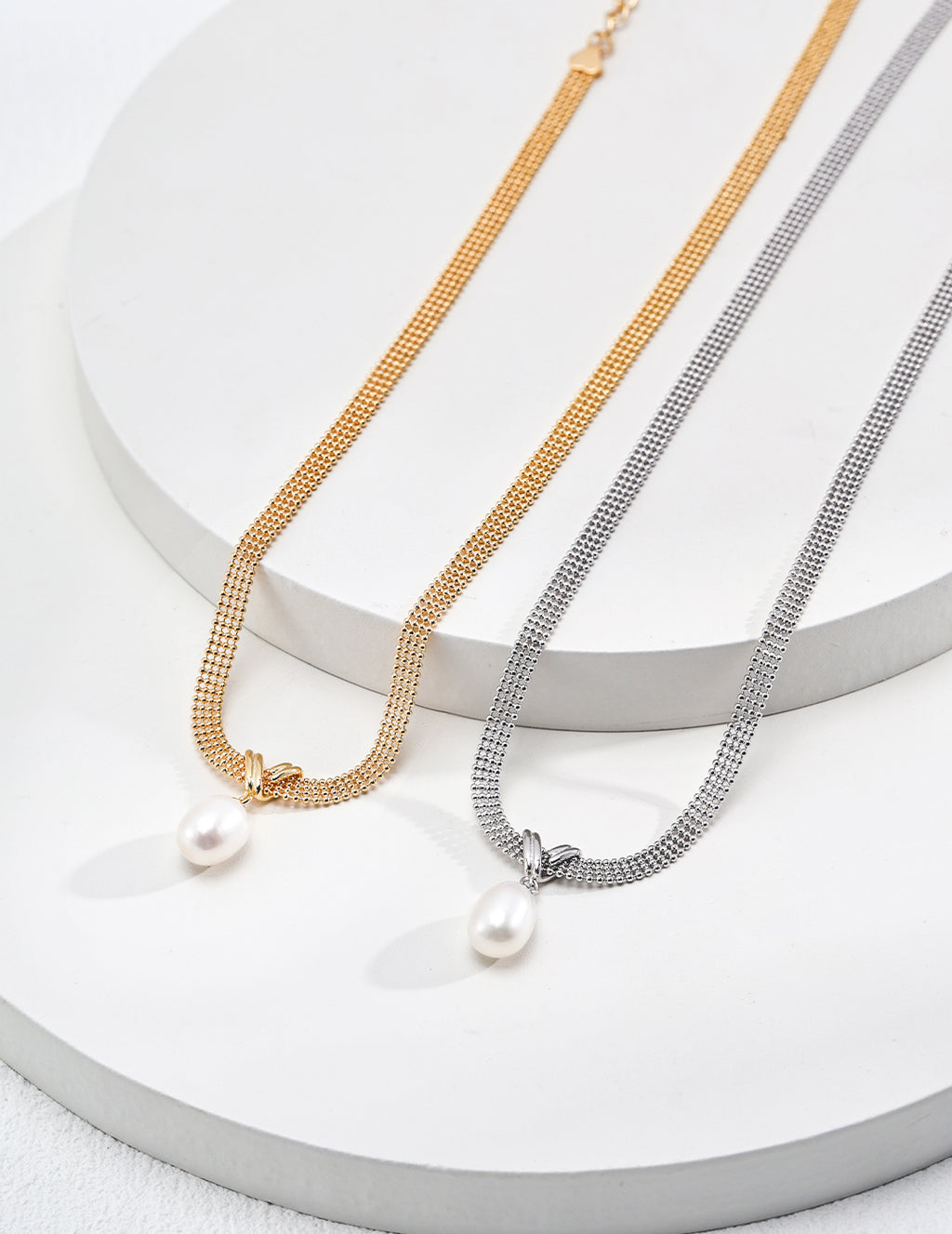 Minimal Pearl Pendant Necklace — Sterling Silver, 18K Gold Vermeil, natural freshwater pearl | SENLORE
