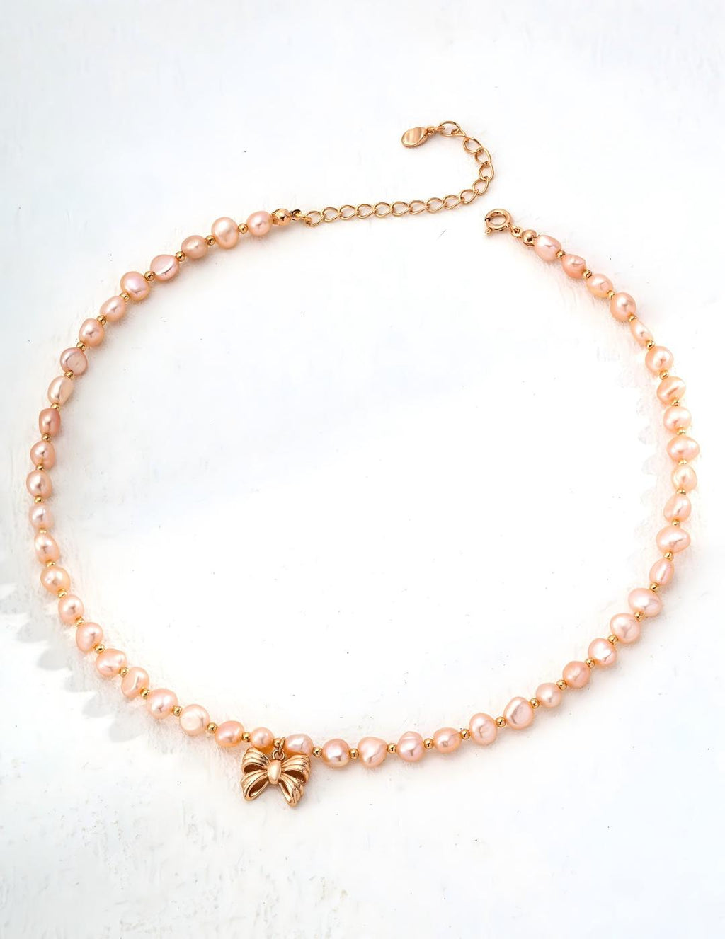 Bow Champagne Pearl Necklace — 18K Gold Vermeil, natural freshwater pearl | SENLORE