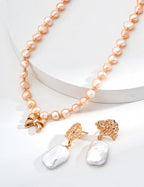 Bow Champagne Pearl Necklace — 18K Gold Vermeil, natural freshwater pearl | SENLORE