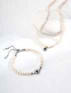 Pearl Agate Necklace — Sterling Silver, 18K Gold Vermeil, agate, natural freshwater pearl | SENLORE