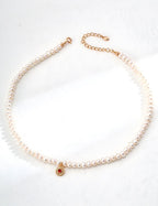 Pearl Agate Necklace — Sterling Silver, 18K Gold Vermeil, agate, natural freshwater pearl | SENLORE