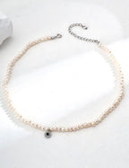 Pearl Agate Necklace — Sterling Silver, 18K Gold Vermeil, agate, natural freshwater pearl | SENLORE