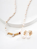 Vintage Pearl Zircon Necklace — 18K Gold Vermeil, natural freshwater pearl, cubic zirconia | SENLORE