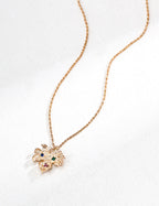 Maple Leaf Zircon Necklace — 18K Gold Vermeil, blue zircon | SENLORE