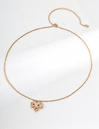 Maple Leaf Zircon Necklace — 18K Gold Vermeil, blue zircon | SENLORE