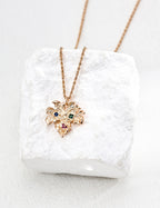 Maple Leaf Zircon Necklace — 18K Gold Vermeil, blue zircon | SENLORE