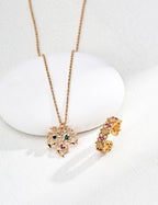 Maple Leaf Zircon Necklace — 18K Gold Vermeil, blue zircon | SENLORE