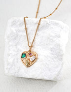 Zircon Heart Pendant — 18K Gold Vermeil, cubic zirconia | SENLORE
