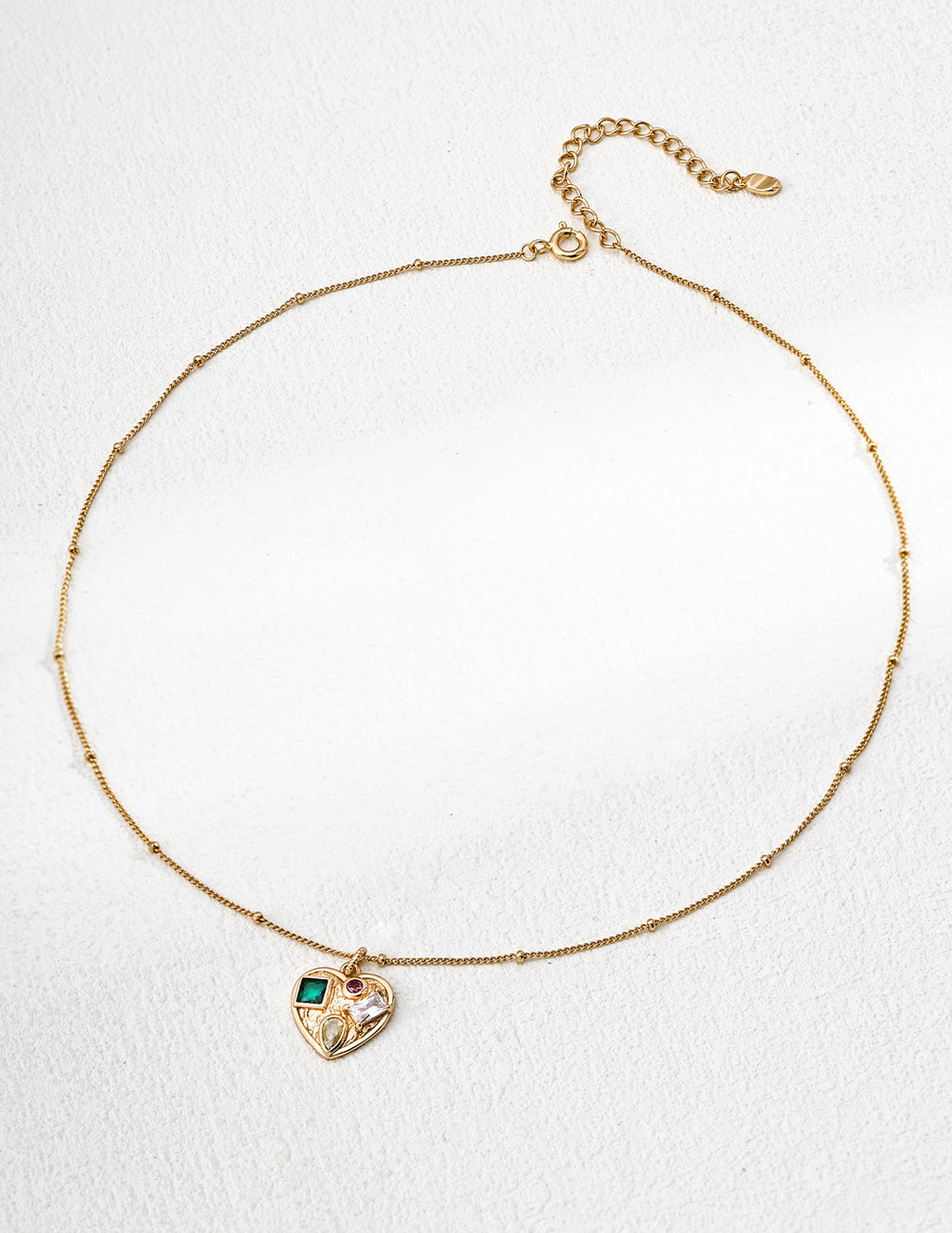 Zircon Heart Pendant — 18K Gold Vermeil, cubic zirconia | SENLORE