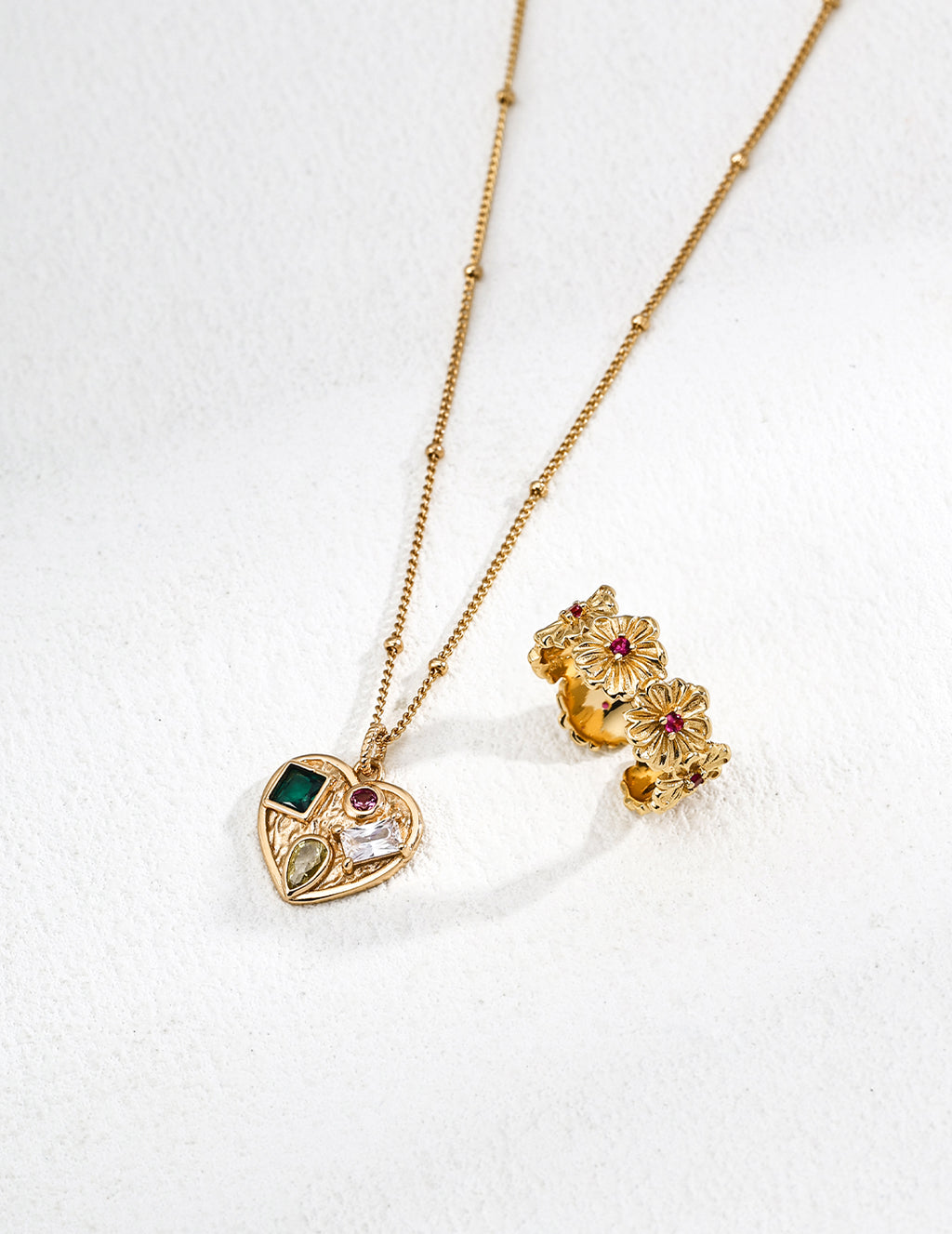 Zircon Heart Pendant — 18K Gold Vermeil, cubic zirconia | SENLORE