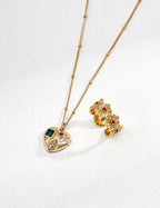 Zircon Heart Pendant — 18K Gold Vermeil, cubic zirconia | SENLORE
