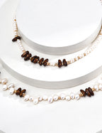 Pearl Czech Glass Necklace — 18K Gold Vermeil, natural freshwater pearl, Czech glass | SENLORE