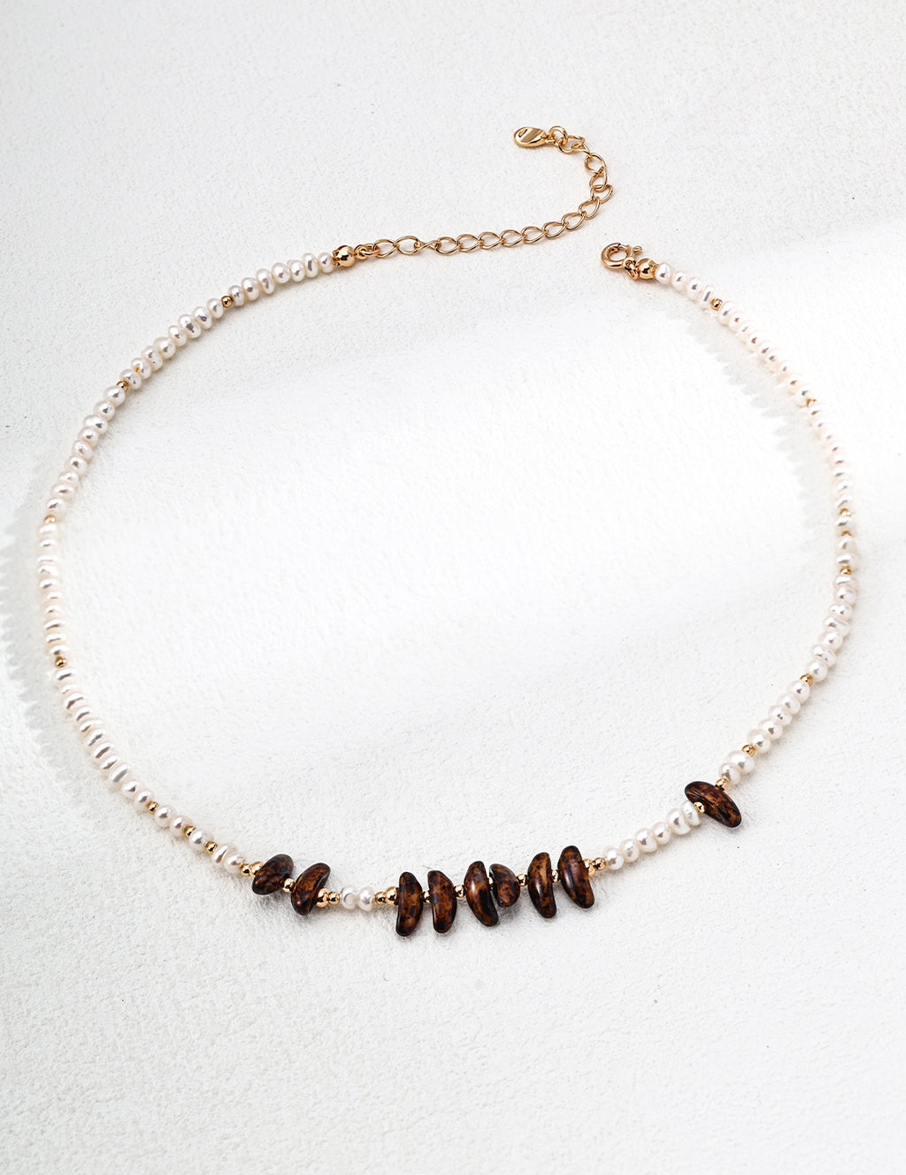 Pearl Czech Glass Necklace — 18K Gold Vermeil, natural freshwater pearl, Czech glass | SENLORE