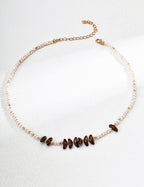 Pearl Czech Glass Necklace — 18K Gold Vermeil, natural freshwater pearl, Czech glass | SENLORE