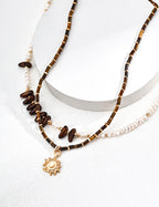 Pearl Czech Glass Necklace — 18K Gold Vermeil, natural freshwater pearl, Czech glass | SENLORE