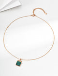 Minimal Malachite Necklace — 18K Gold Vermeil, malachite | SENLORE