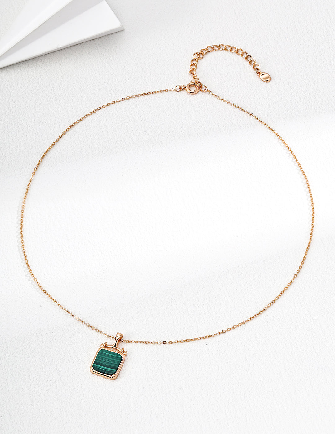 Minimal Malachite Necklace — 18K Gold Vermeil, malachite | SENLORE