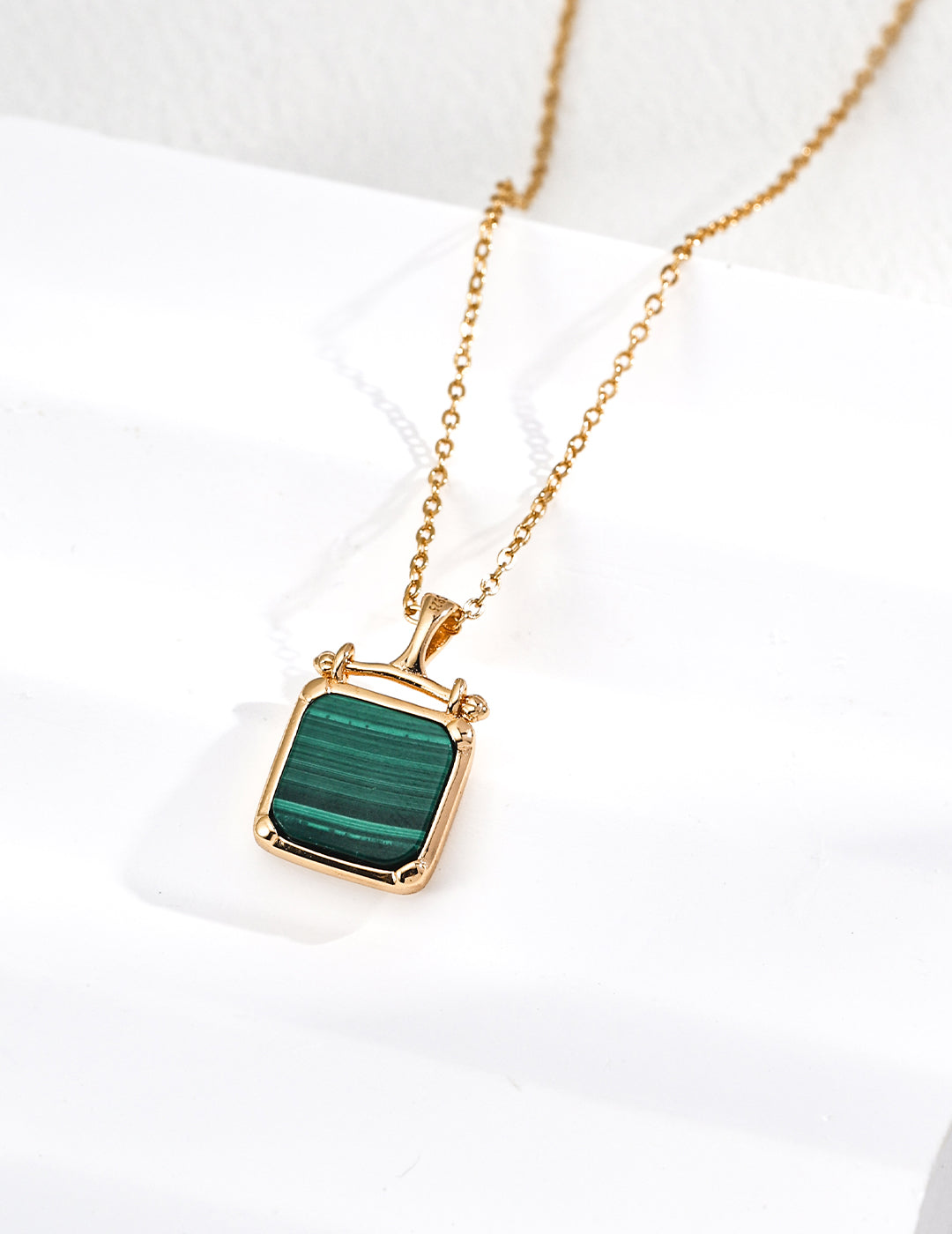 Minimal Malachite Necklace — 18K Gold Vermeil, malachite | SENLORE