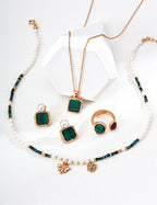 Minimal Malachite Necklace — 18K Gold Vermeil, malachite | SENLORE