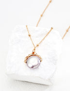 Button Pearl Necklace — 18K Gold Vermeil, natural freshwater pearl | SENLORE