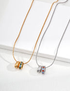 Colorful Floral Ring Necklace — Sterling Silver, 18K Gold Vermeil, cubic zirconia | SENLORE