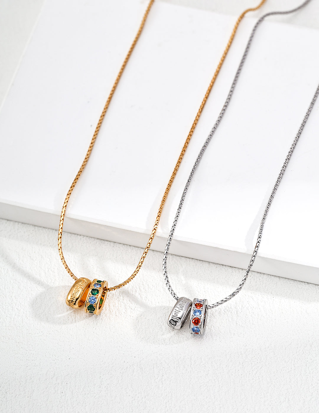 Colorful Floral Ring Necklace — Sterling Silver, 18K Gold Vermeil, cubic zirconia | SENLORE