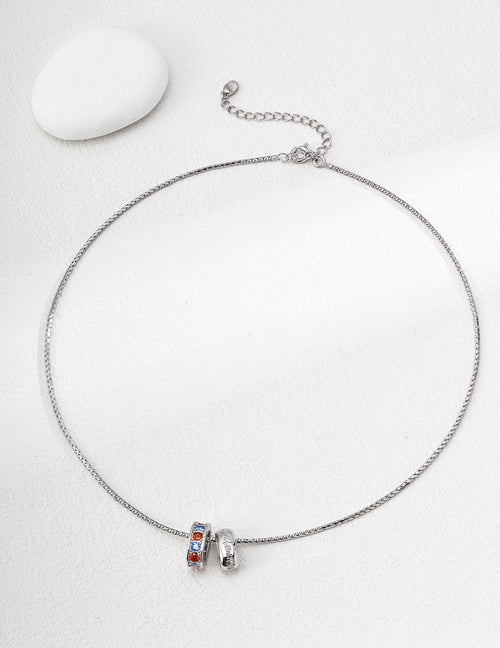 Colorful Floral Ring Necklace — Sterling Silver, 18K Gold Vermeil, cubic zirconia | SENLORE