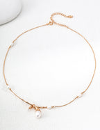 SENLORE Minimalist Wrapped Pearl Necklace> – Detail Close-up