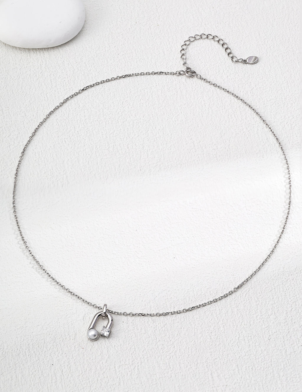 Minimal Pearl Necklace — Sterling Silver, 18K Gold Vermeil, natural freshwater pearl | SENLORE