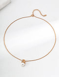 SENLORE Vintage Pearl Zircon Necklace – Detail Close-up