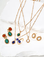 Court Vintage Necklace — Sterling Silver, 18K Gold Vermeil, malachite, lapis lazuli | SENLORE