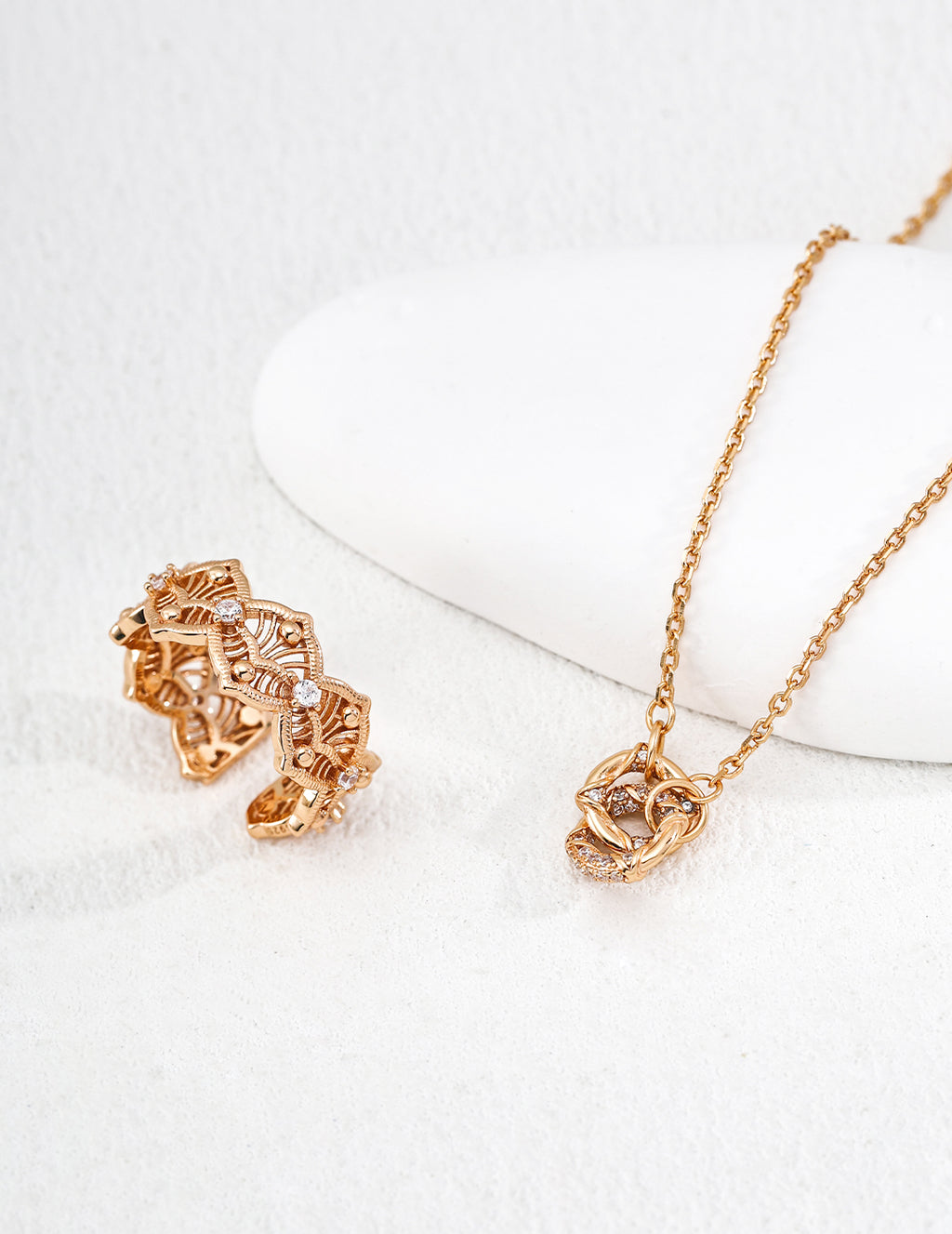 Dream Ring Lucky Necklace — Sterling Silver, 18K Gold Vermeil, cubic zirconia | SENLORE