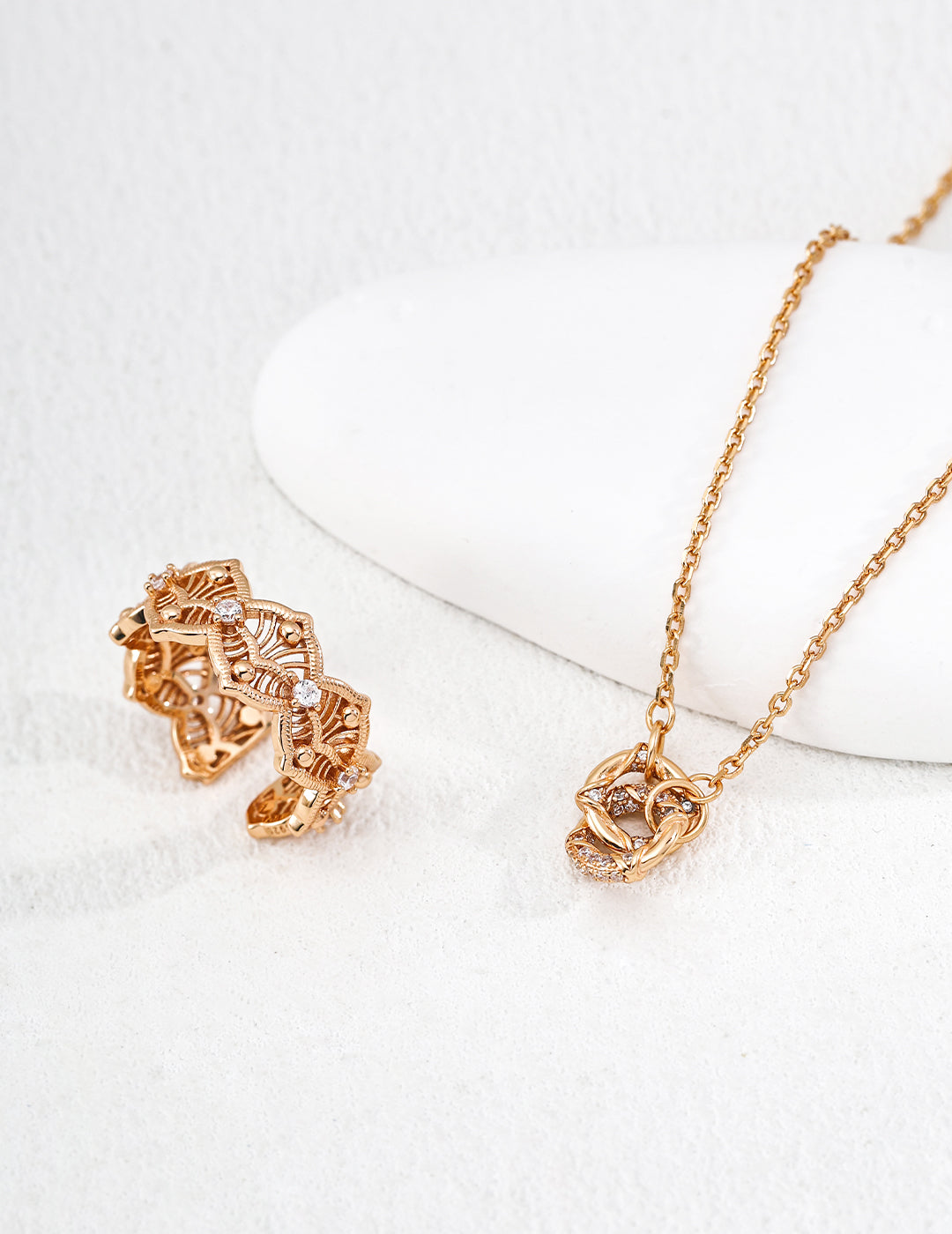 Dream Ring Lucky Necklace — Sterling Silver, 18K Gold Vermeil, cubic zirconia | SENLORE