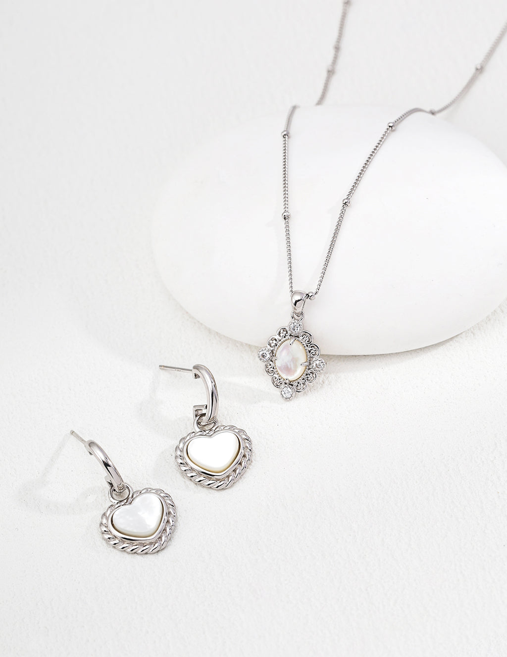 Gothic Lace Necklace — Sterling Silver, 18K Gold Vermeil, amethyst, mother-of-pearl | SENLORE