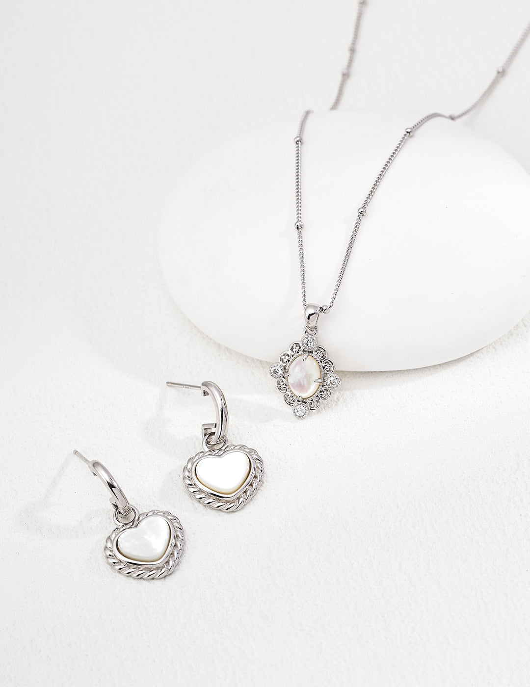 Gothic Lace Necklace — Sterling Silver, 18K Gold Vermeil, amethyst, mother-of-pearl | SENLORE