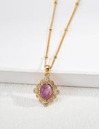 Gothic Lace Necklace — Sterling Silver, 18K Gold Vermeil, amethyst, mother-of-pearl | SENLORE