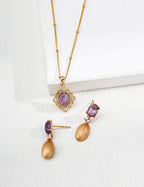Gothic Lace Necklace — Sterling Silver, 18K Gold Vermeil, amethyst, mother-of-pearl | SENLORE