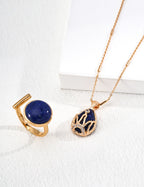 Crown Lapis Lazuli Necklace — 18K Gold Vermeil, lapis lazuli, cubic zirconia | SENLORE