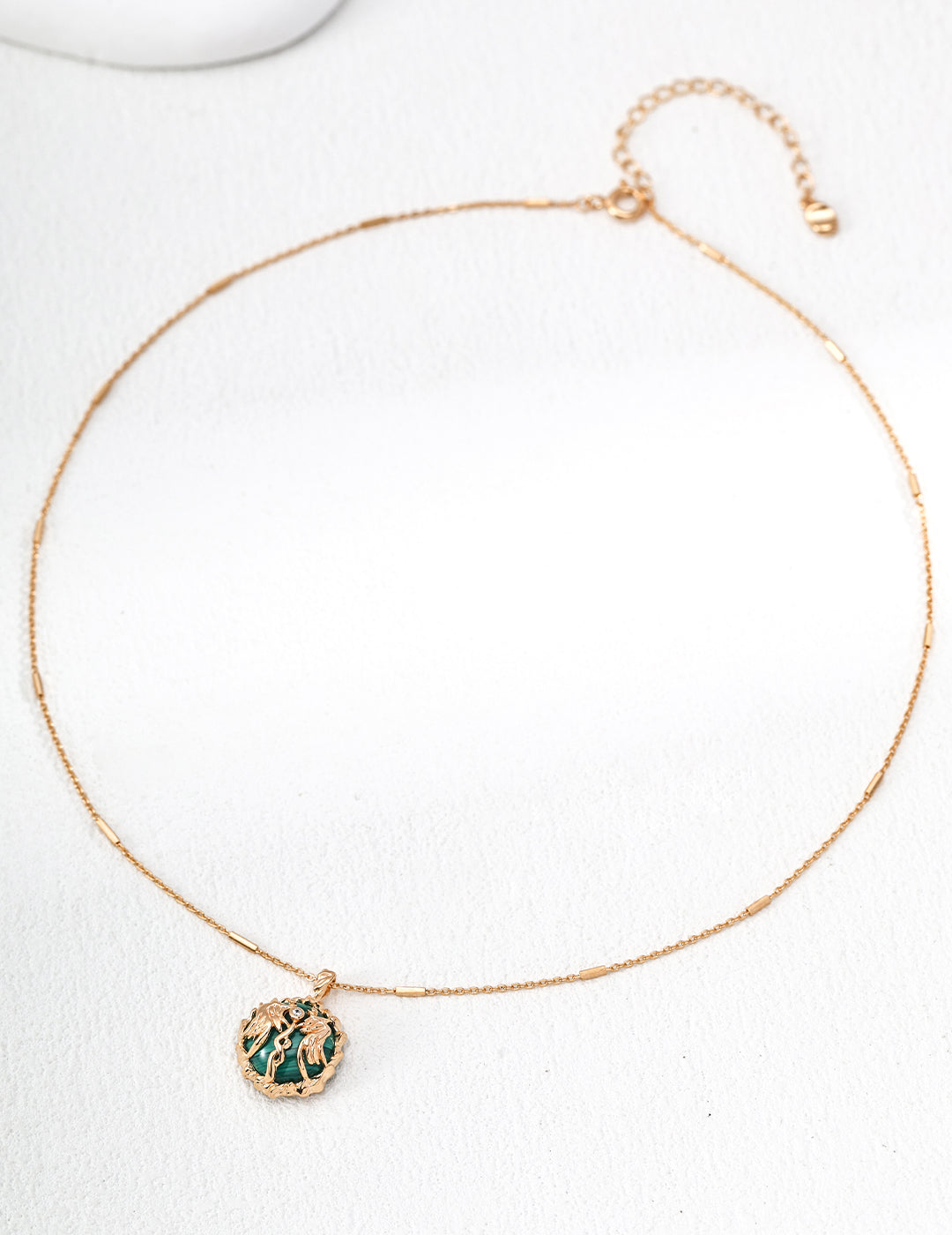 Victory Flame Malachite Necklace — 18K Gold Vermeil, malachite, cubic zirconia | SENLORE