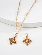 SENLORE Cross Star Clover Necklace – Front View