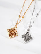 SENLORE Cross Star Clover Necklace – Side View
