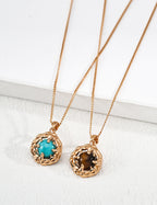 Coral Sea Turquoise Necklace — 18K Gold Vermeil, turquoise, tiger's eye | SENLORE