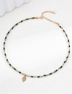 SENLORE Minimalist Turquoise Necklace – Detail Close-up