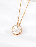 Four-Leaf Clover Lucky Necklace — Sterling Silver, mother-of-pearl, red agate, lapis lazuli | SENLORE