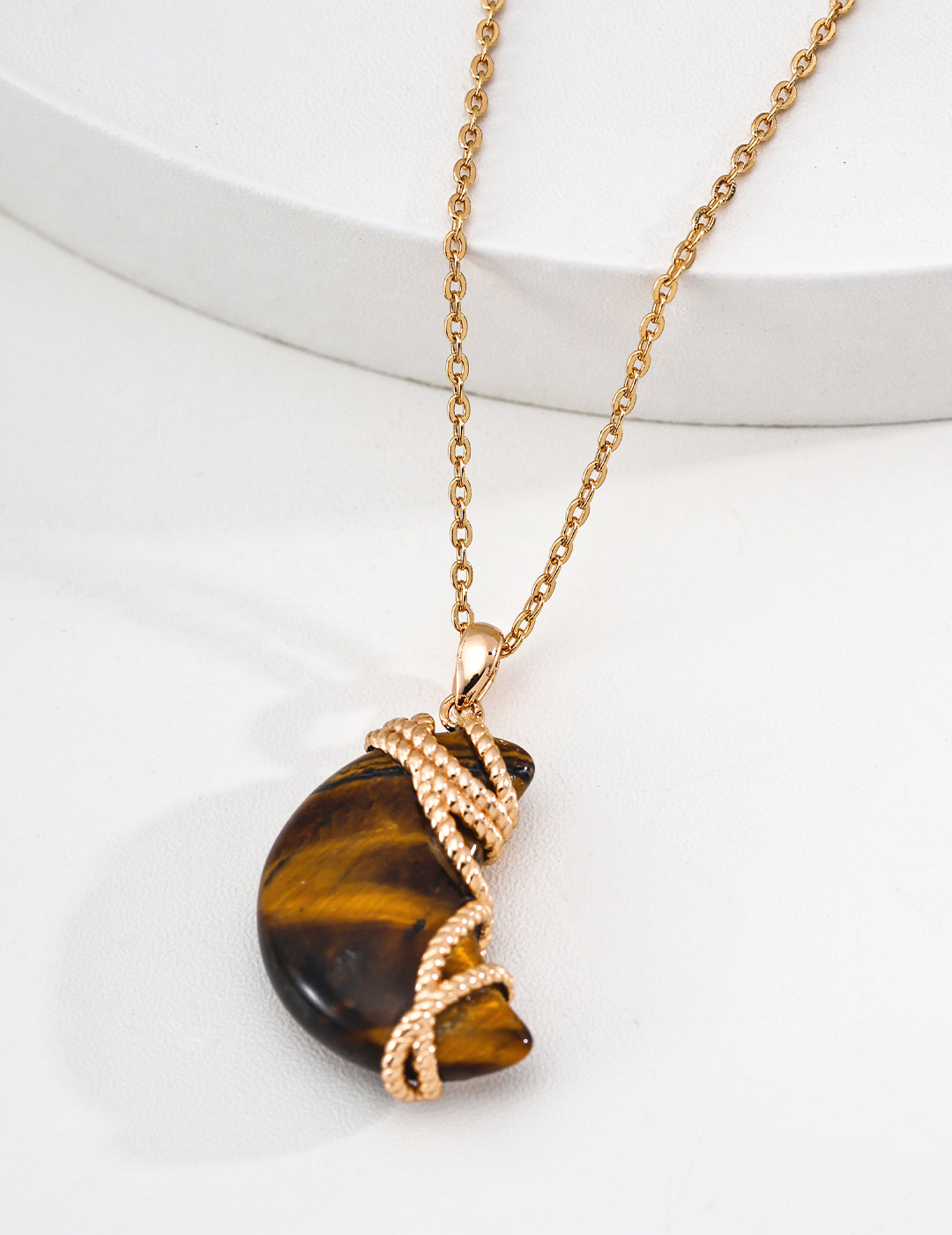 Woven Moonlight Tiger's Eye Necklace — 18K Gold Vermeil, tiger's eye | SENLORE