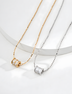 SENLORE Minimalist Zircon Necklace – Front View