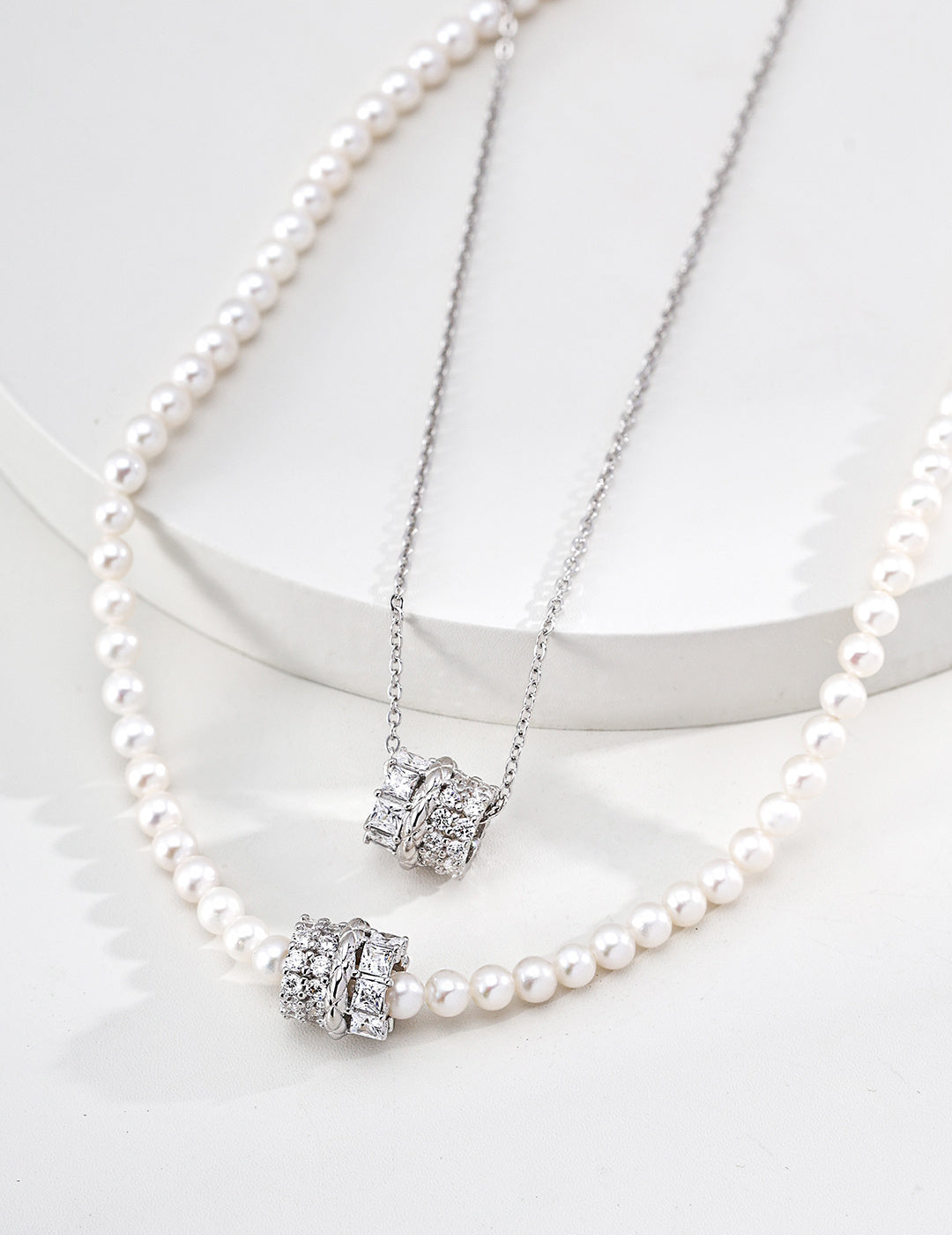 SENLORE Galaxy Zircon Bead Necklace – Front View