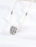 SENLORE Star Wheel Pearl Necklace – Side View